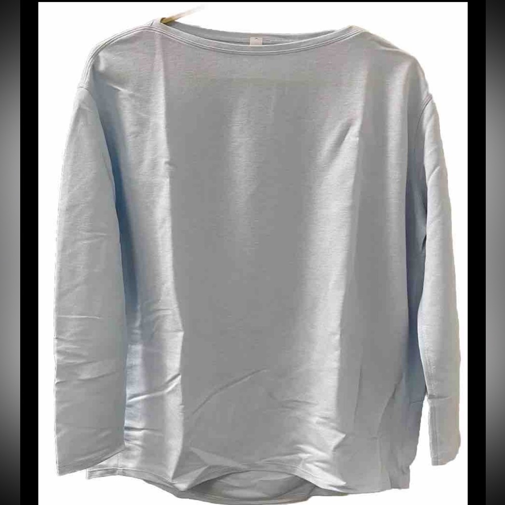 NEW Lululemon Back In Action Long Sleeve Shirt *Pique* Powder Blue Size 6